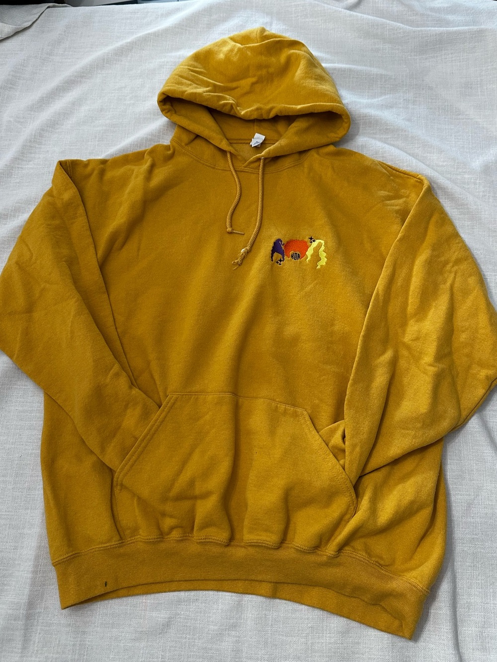 Mustard Yellow Hoodie Sweatshirt - Casual Pullover